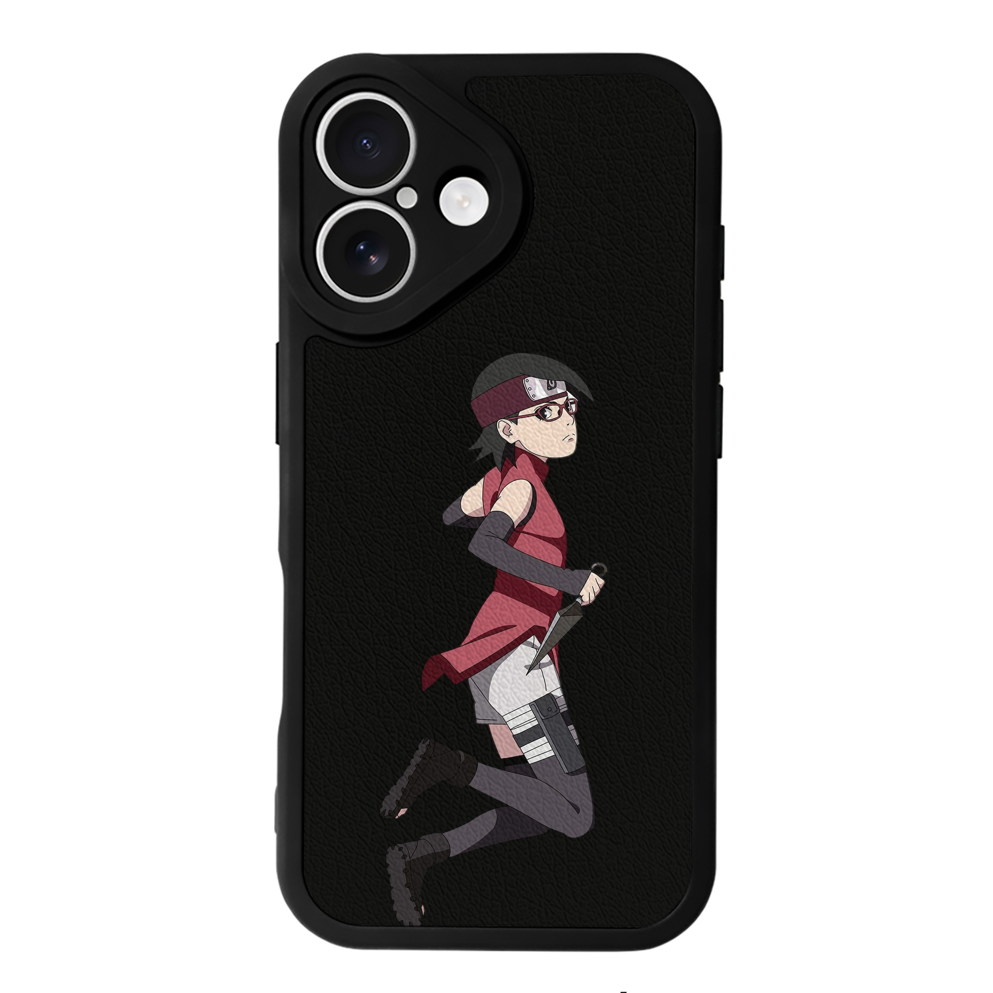 （画像用） NARUTO -ナルト- うちは サラダ Uchiha Sarada 【iPhone 16シリーズ対応】シリコンスマホケース（レザー調） 材質：シリコン